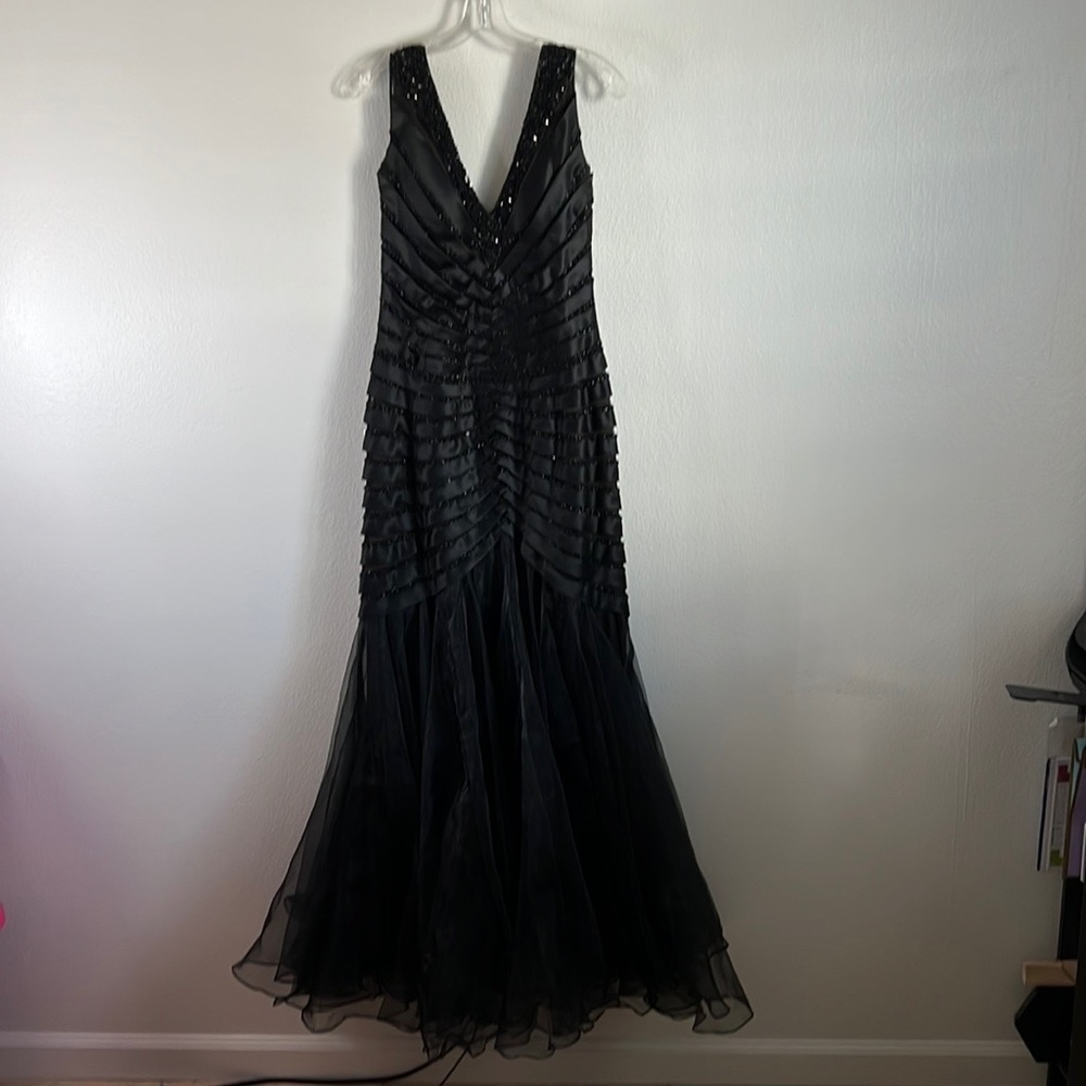 EUC May Queen Black Sequin Mermaid Prom Party Dress sz M/10